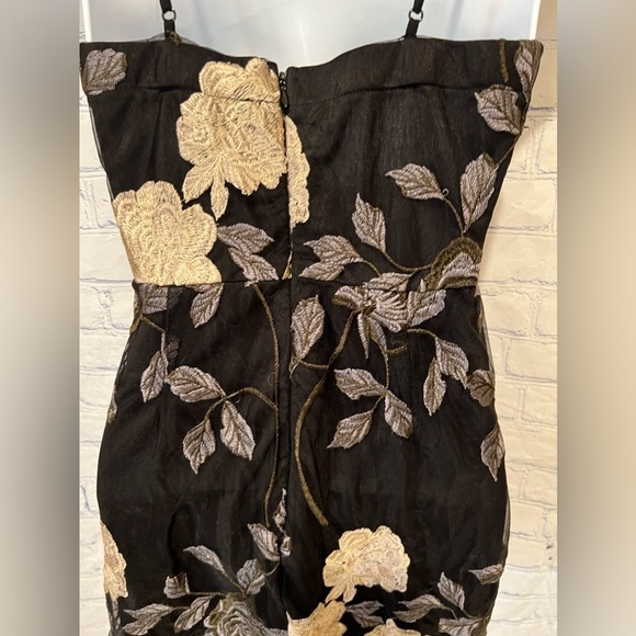Lulus Elston Black Floral Embroidered Bodycon Dress Size Small - Picture 6 of 7